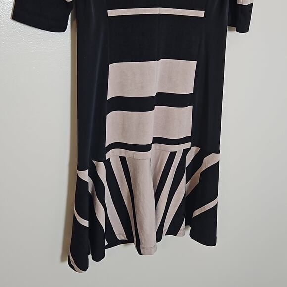 Gabby Skye Beige & Black Fit & Flare Dress Sz 8 - Picture 9 of 12